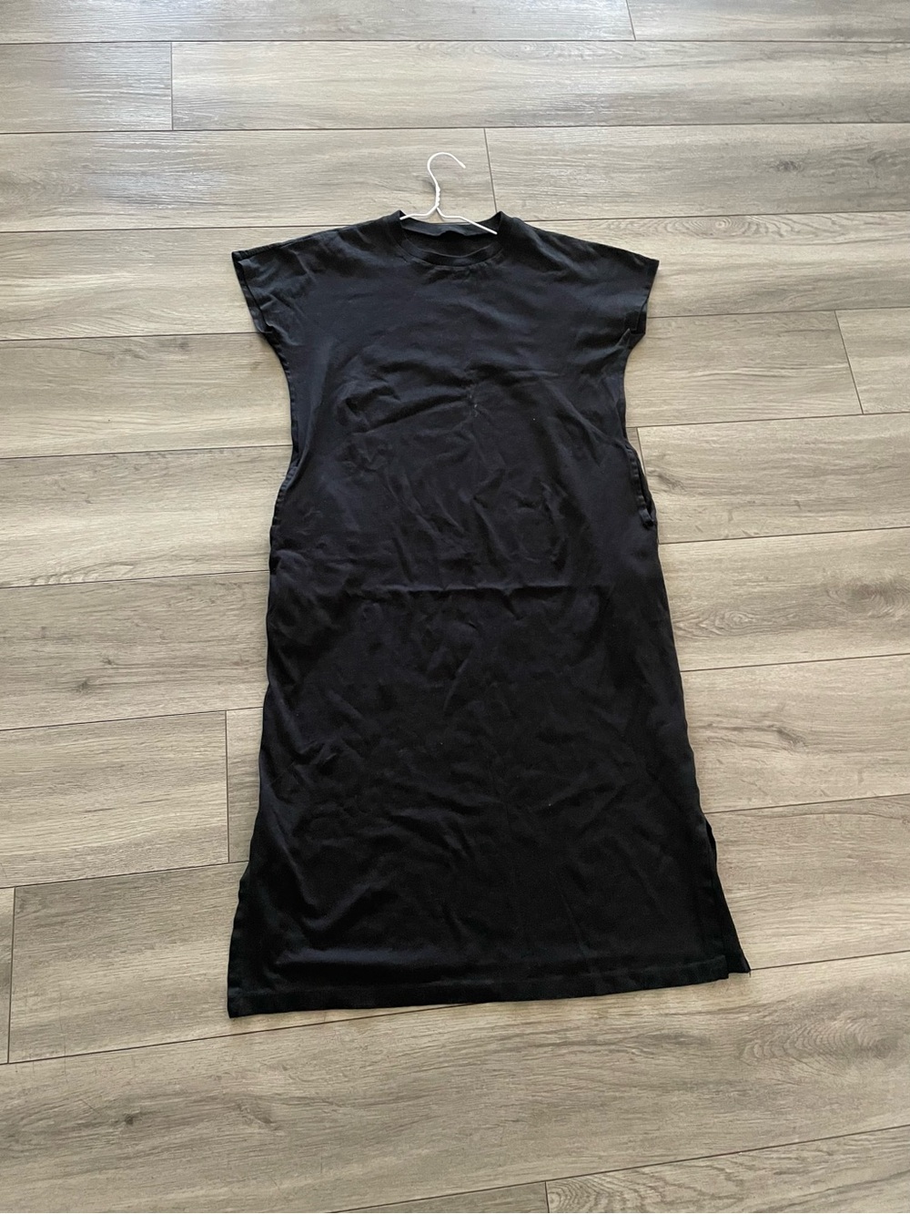 Uniqlo Black Cap-Sleeve T-Shirt Dress
